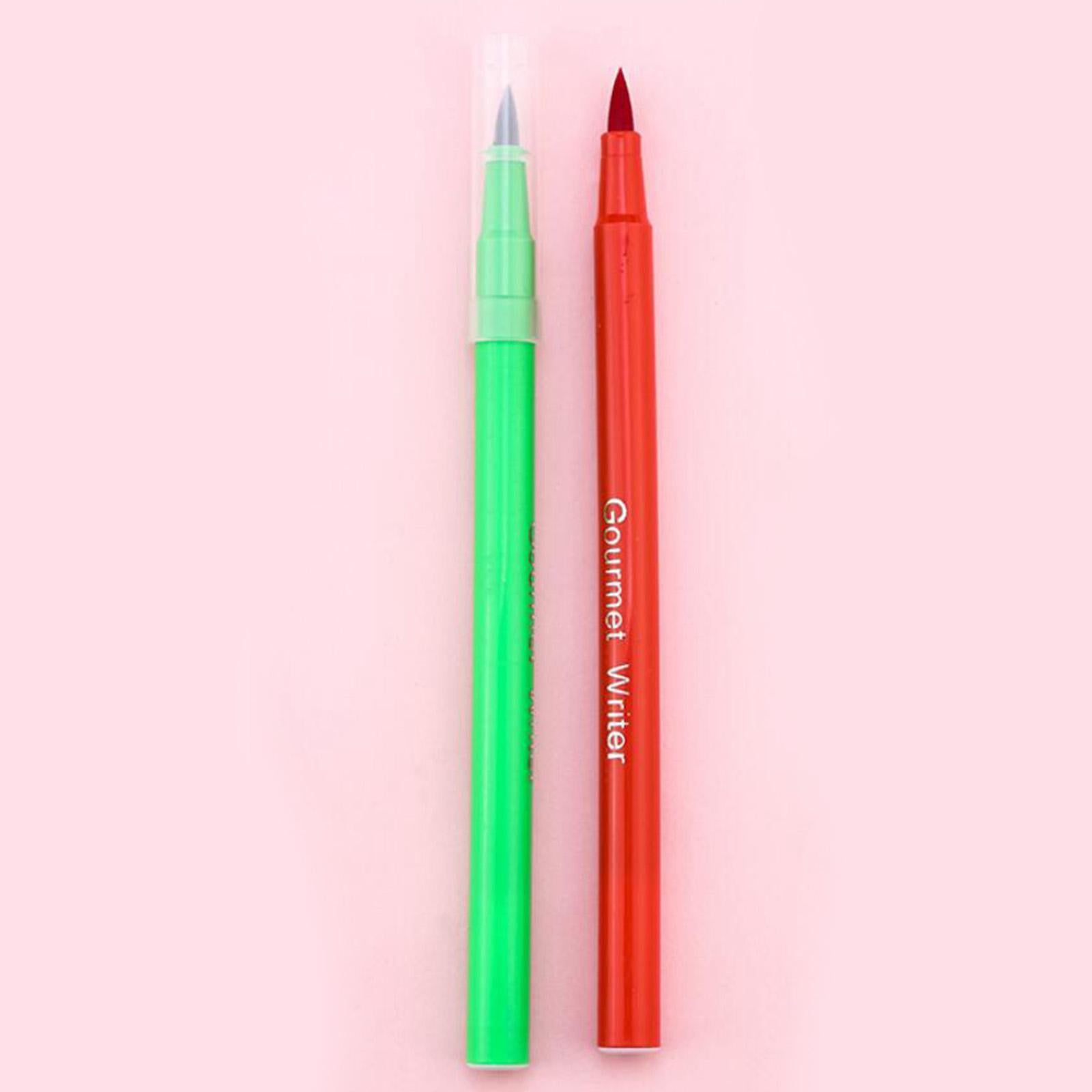 Cake Decorating Writing Food Colouring Pens Edible Marker Pen Brushes Green