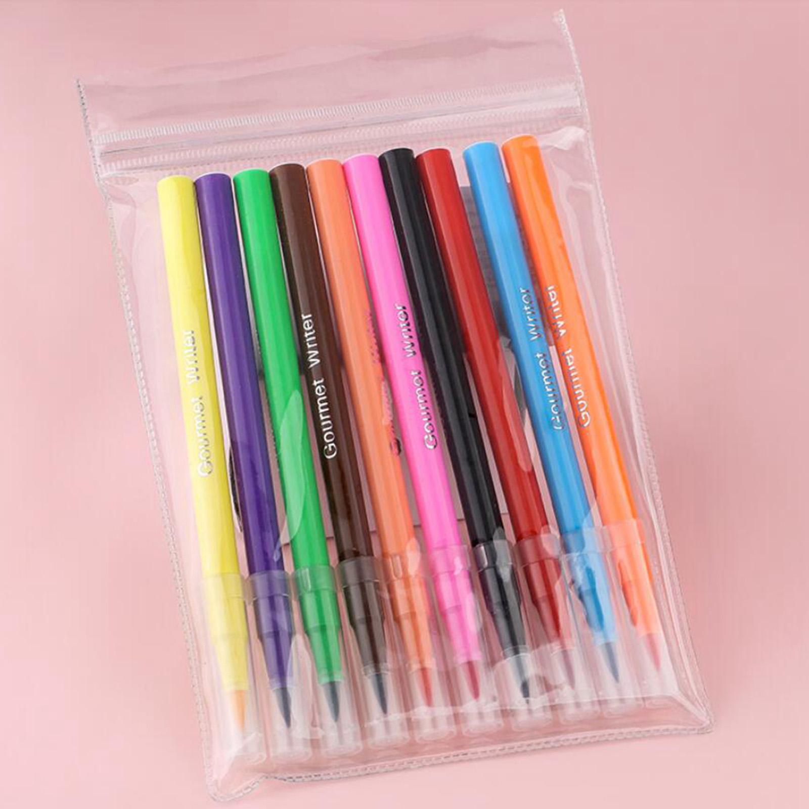 Cake Decorating Writing Food Colouring Pens Edible Marker Pen Brushes Brown