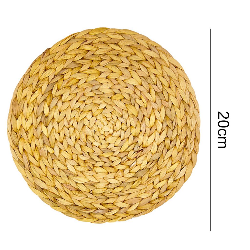 Round Braided Woven Tea Coffee Cup Placemats for Kitchen Table Decor 20cm