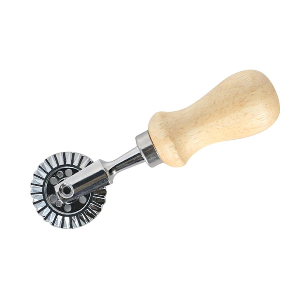 Classical Ravioli Stamp Cutter Mould Wooden Handle for Pasta Dough Cutter Roll round handle