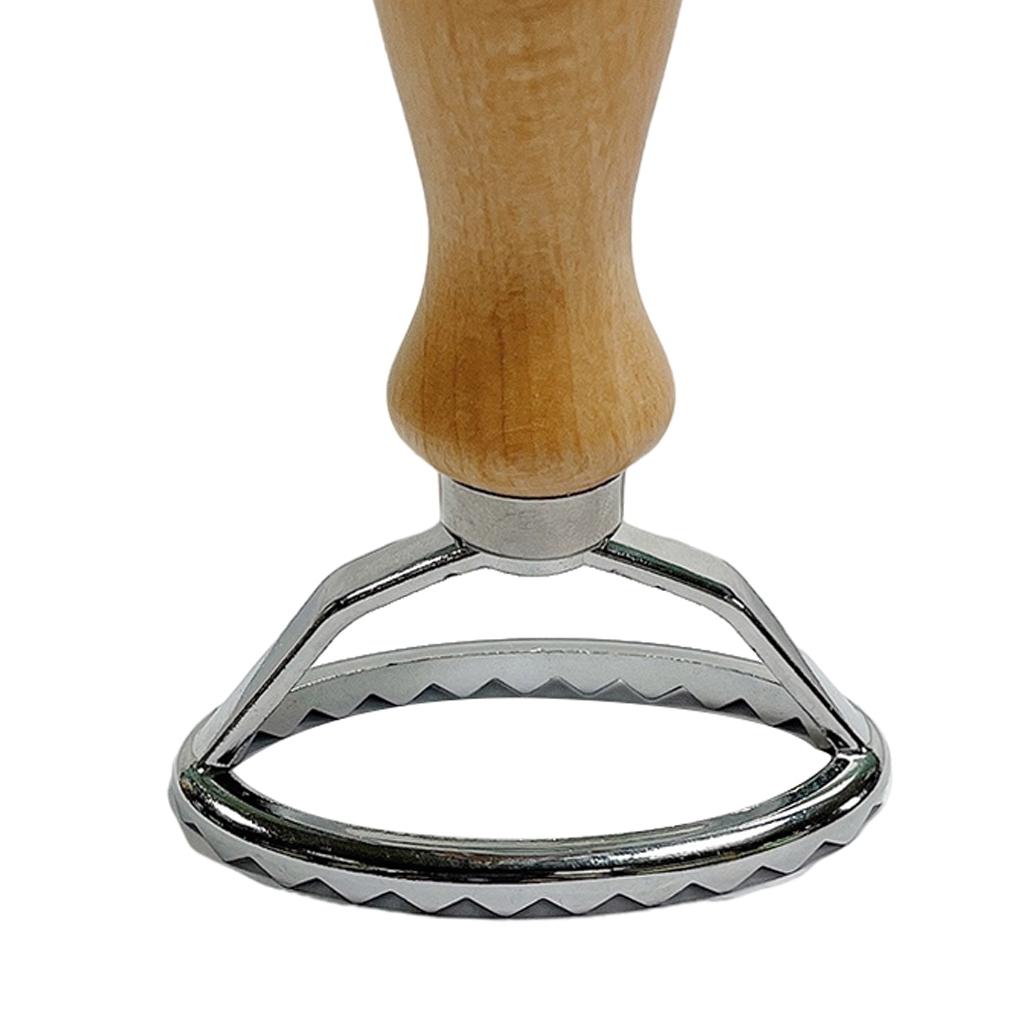 Classical Ravioli Stamp Cutter Mould Wooden Handle for Pasta Dough Cutter oval