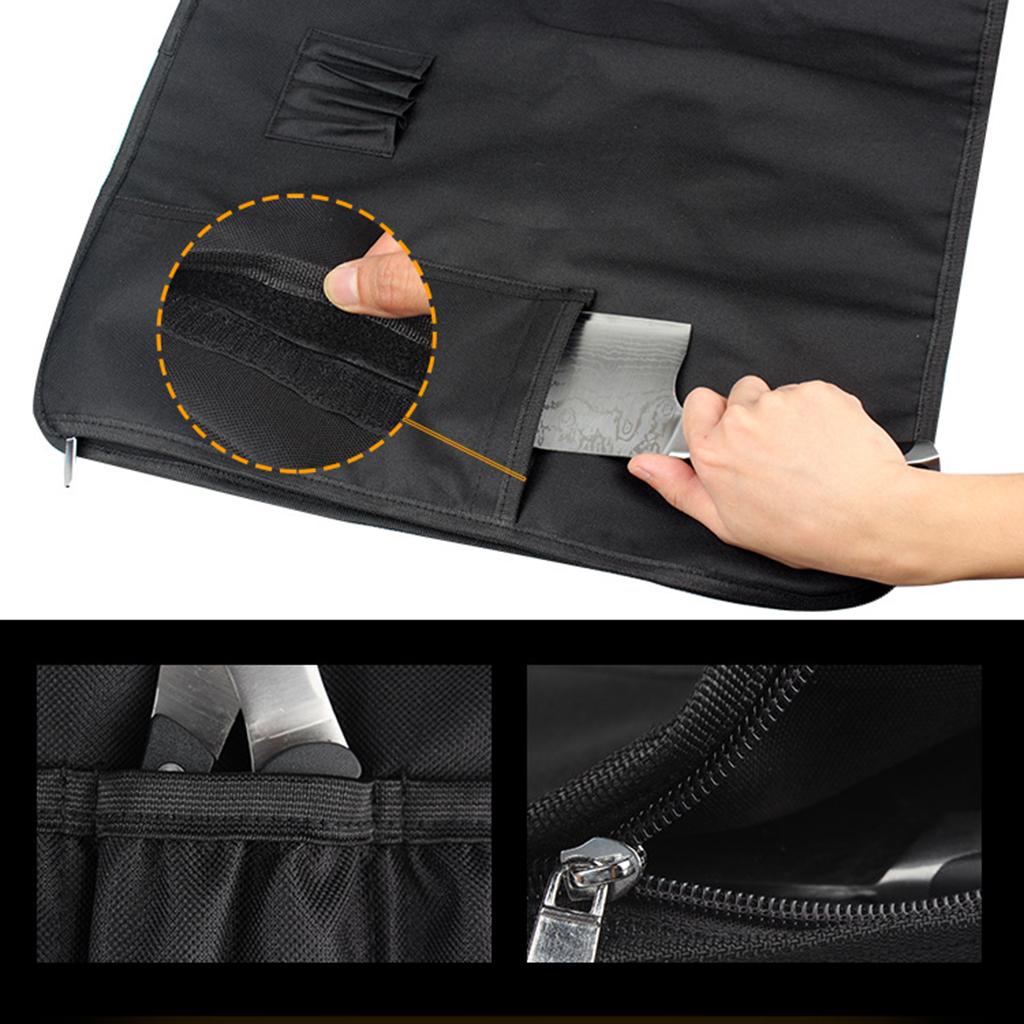 8-slot Chef Knife Roll Kitchen Cooking Knives Carry Case with Shoulder Strap