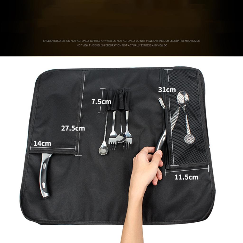 8-slot Chef Knife Roll Kitchen Cooking Knives Carry Case with Shoulder Strap