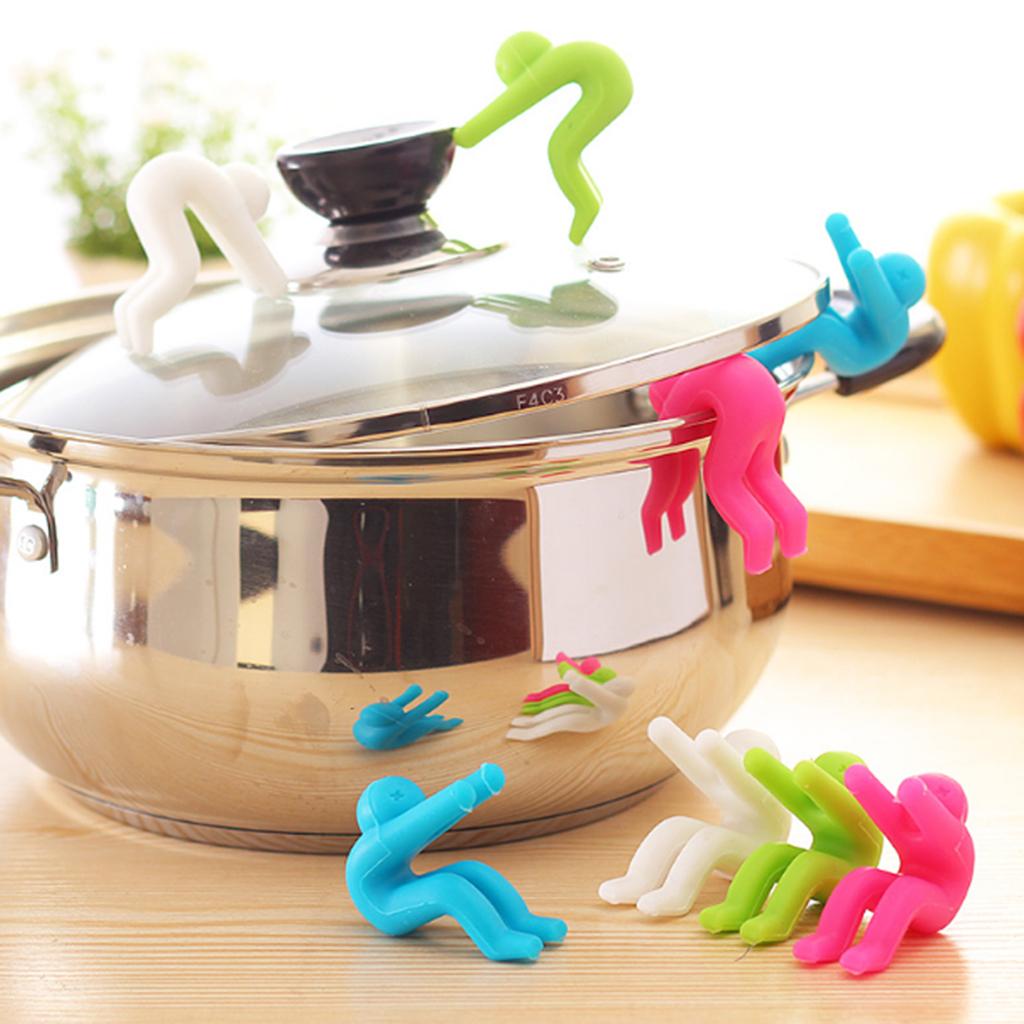 Silicone Spill-proof Lid Stand Lift Steam Release Device Phone Rest Green