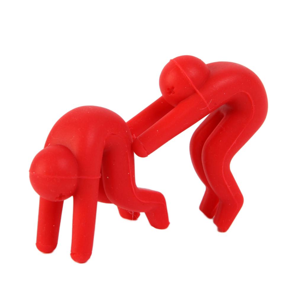 Silicone Spill-proof Lid Stand Lift Steam Release Device Phone Rest Red