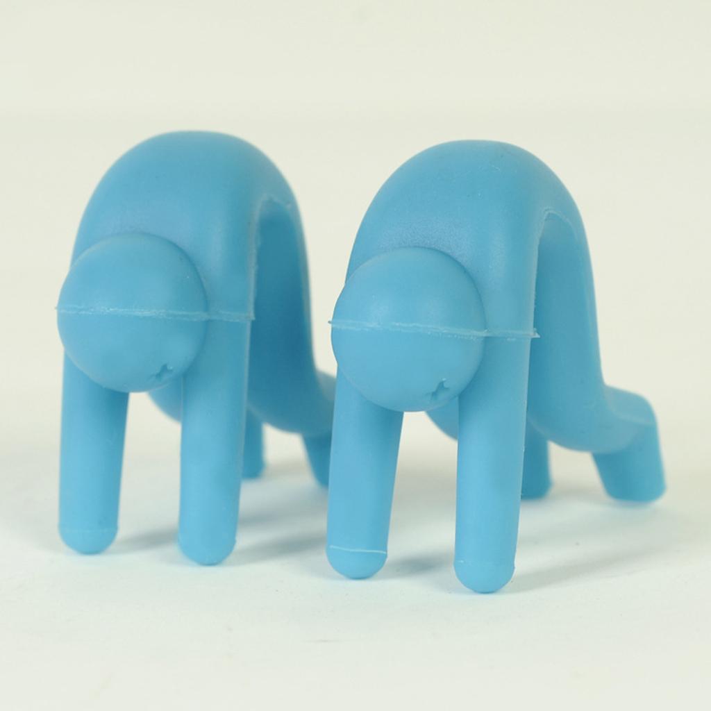 Silicone Spill-proof Lid Stand Lift Steam Release Device Phone Rest Blue