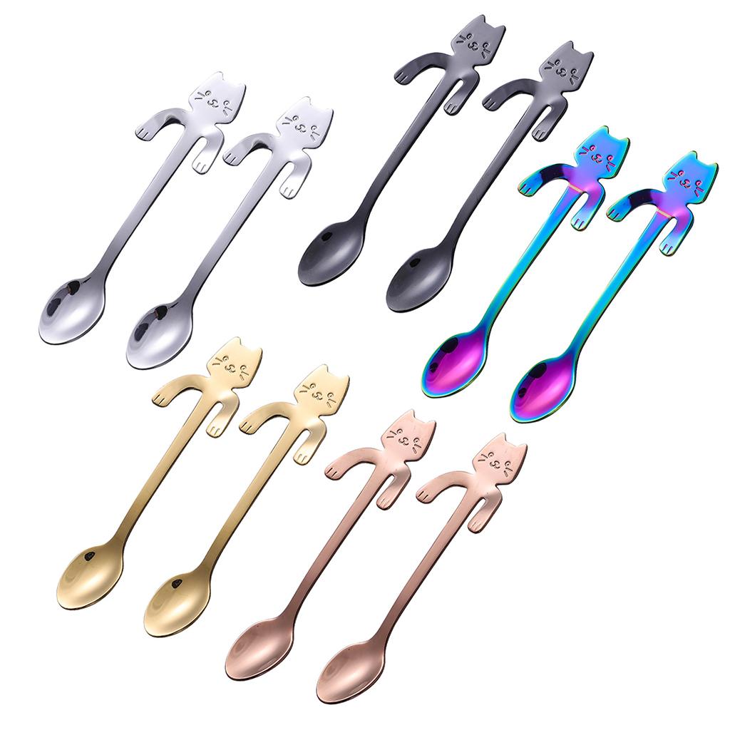 Coffee Spoon Mini Cartoon Espresso Spoons for Dessert Coffee Cappuccino Home silver