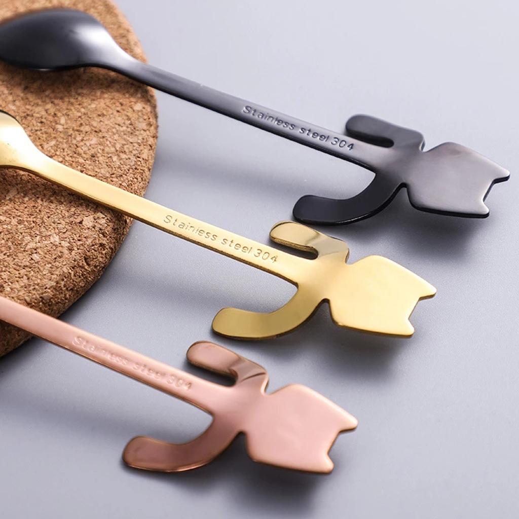 Coffee Spoon Mini Cartoon Espresso Spoons for Dessert Coffee Cappuccino Home gold