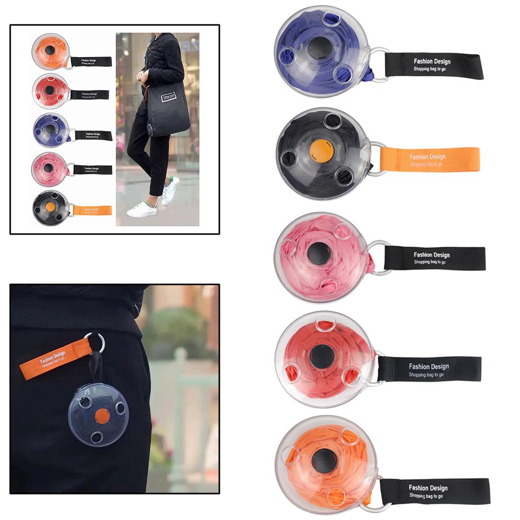 Creative Telescopic Shopping Bag Reusable Eco Friendly & Carabiner Red
