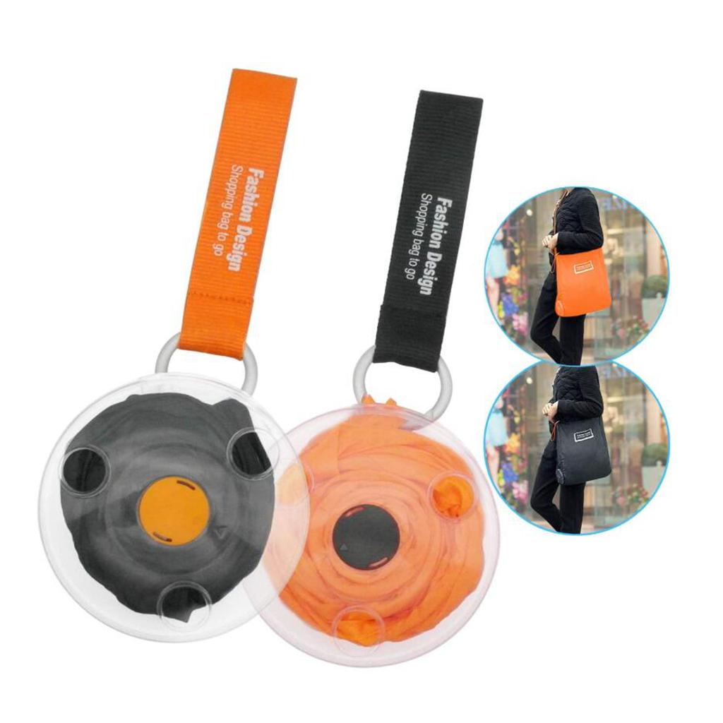 Creative Telescopic Shopping Bag Reusable Eco Friendly & Carabiner Orange