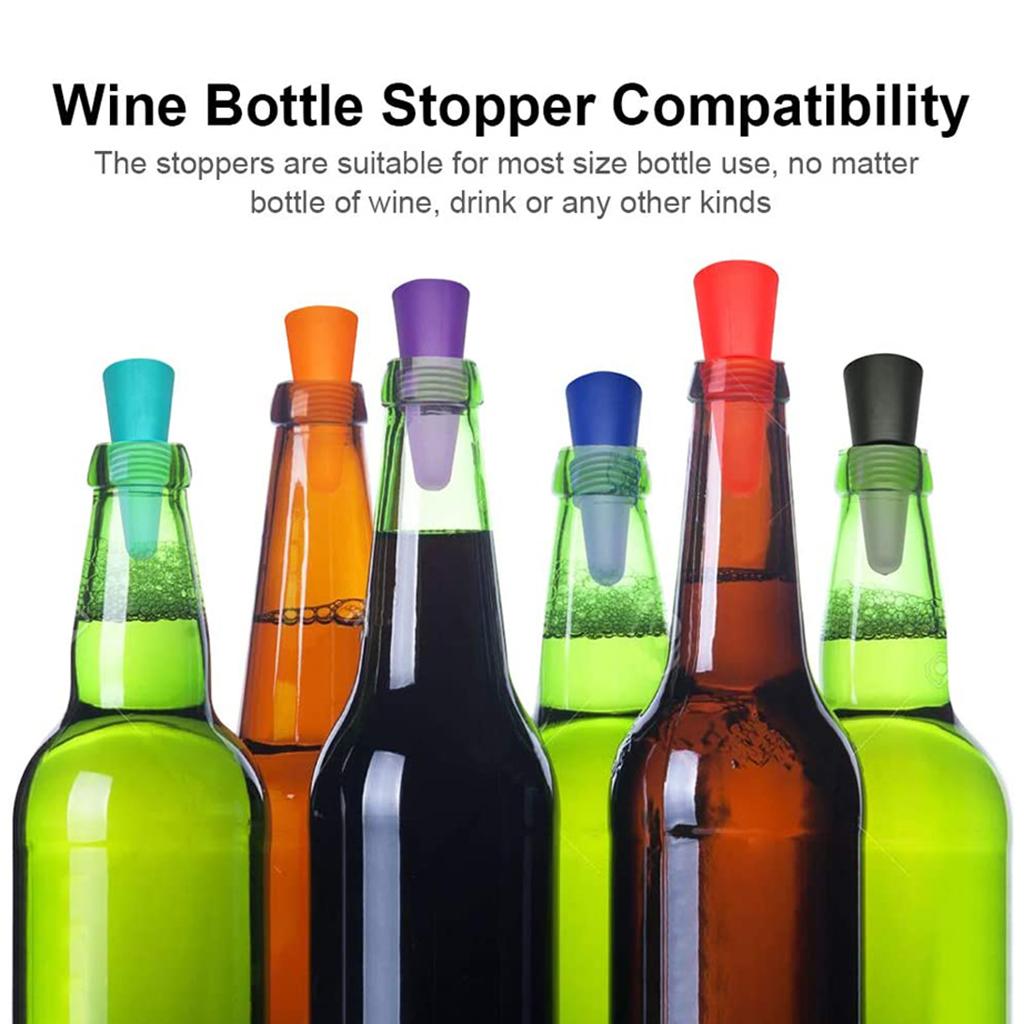 Portable Wine Bottle Stopper Beverage Bottle Stoppers with Grip Top Green