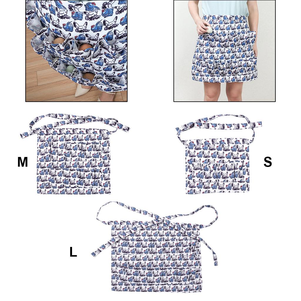 Farm Hen Print Egg Gathering Apron Farm Goose Eggs Holder for Farmhouse S 31.5x26.5cm