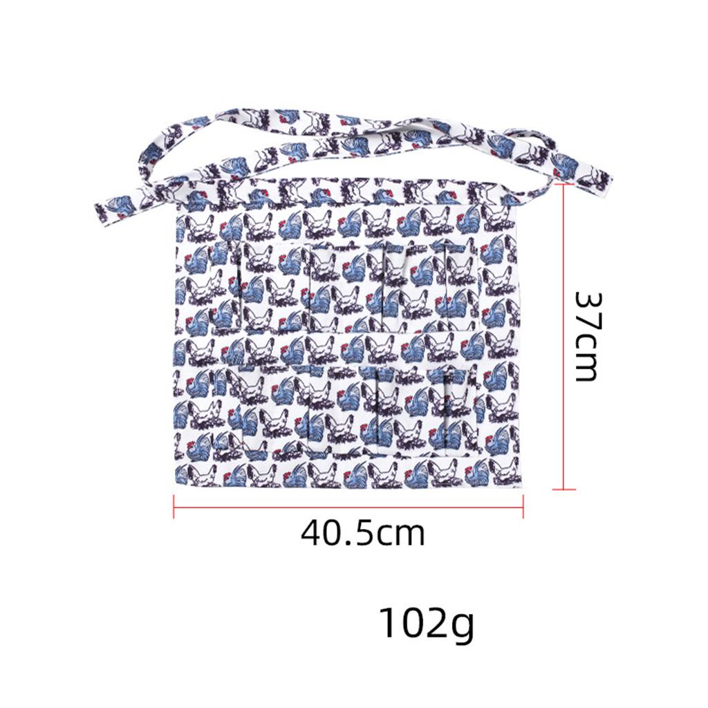Farm Hen Print Egg Gathering Apron Farm Goose Eggs Holder for Farmhouse M 40.5x37cm