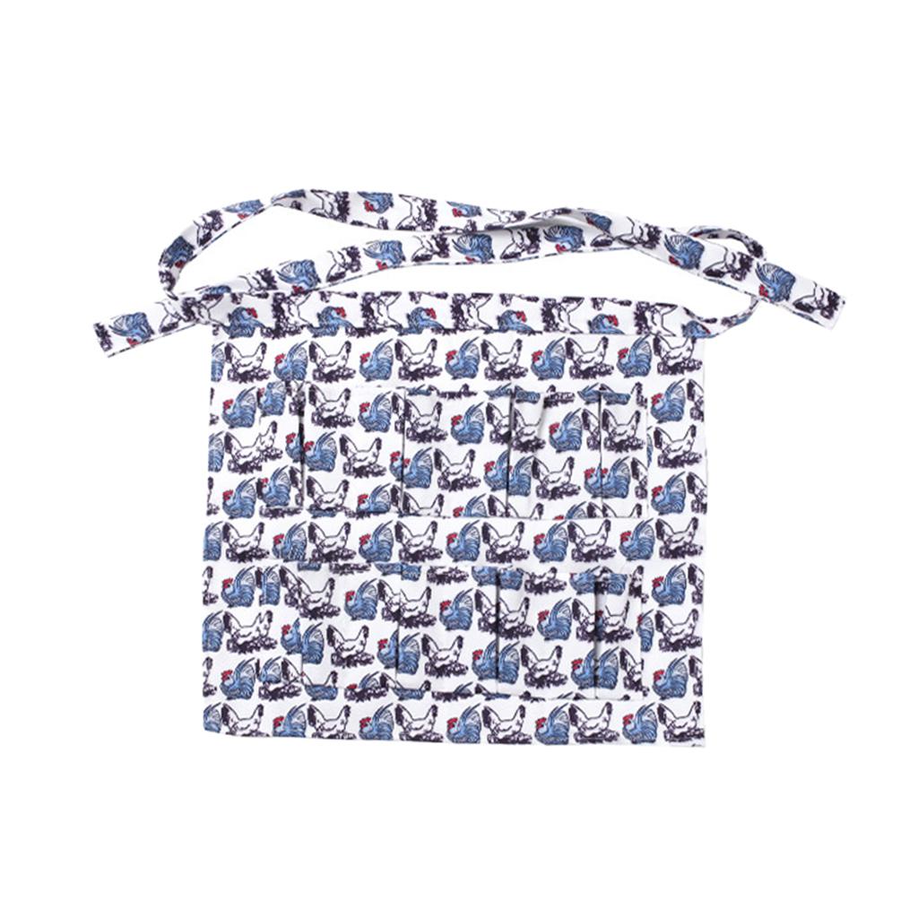 Farm Hen Print Egg Gathering Apron Farm Goose Eggs Holder for Farmhouse M 40.5x37cm