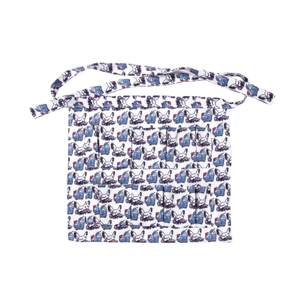 Farm Hen Print Egg Gathering Apron Farm Goose Eggs Holder for Farmhouse M 40.5x37cm