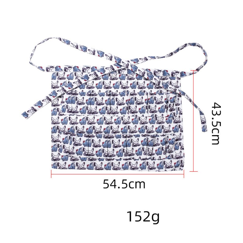 Farm Hen Print Egg Gathering Apron Farm Goose Eggs Holder for Farmhouse L 54.5x43.5cm