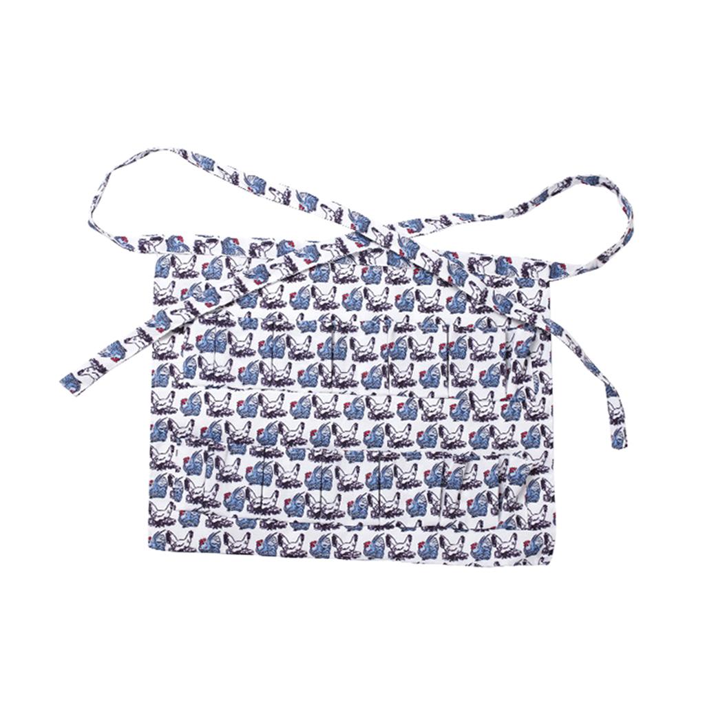 Farm Hen Print Egg Gathering Apron Farm Goose Eggs Holder for Farmhouse L 54.5x43.5cm