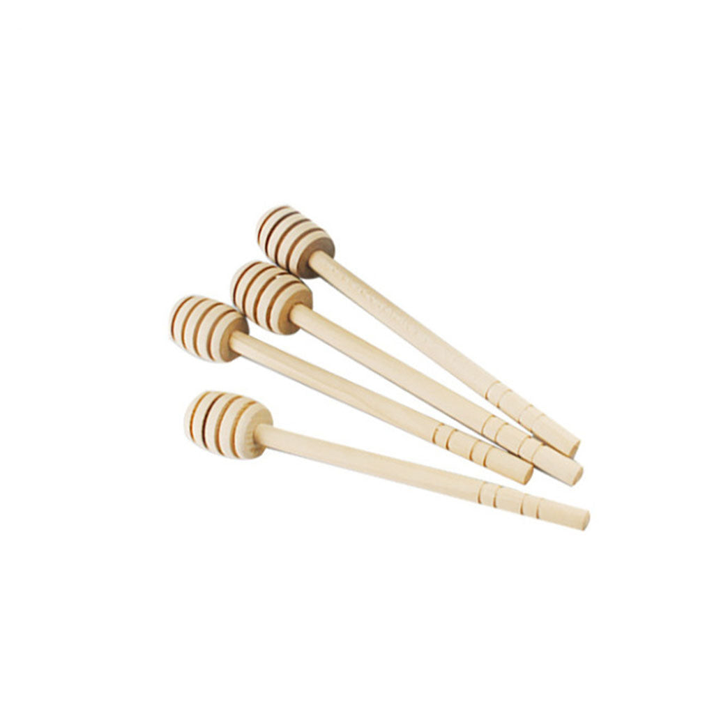 24x Wood Honey Spoon Wooden Dipper Stick Drizzler Server for Maple Syrup Jam