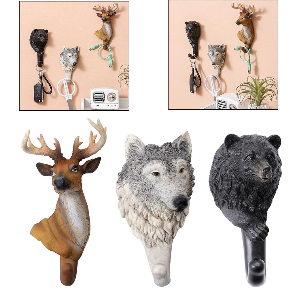 Resin Animal Hooks Antique Looking Various Designs 8.5x5.5x18.3cm Deer