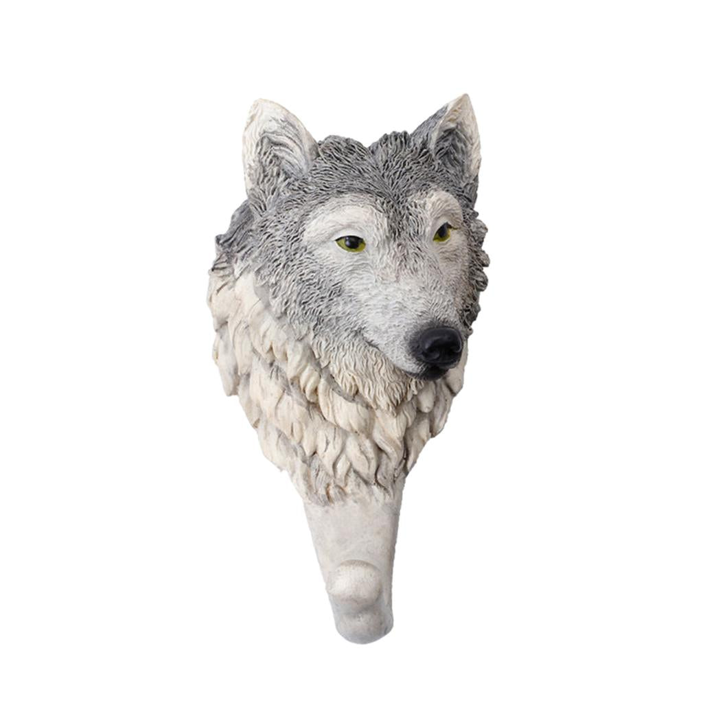 Resin Animal Hooks Antique Looking Various Designs 7.5x5.8x13.8cm Wolf