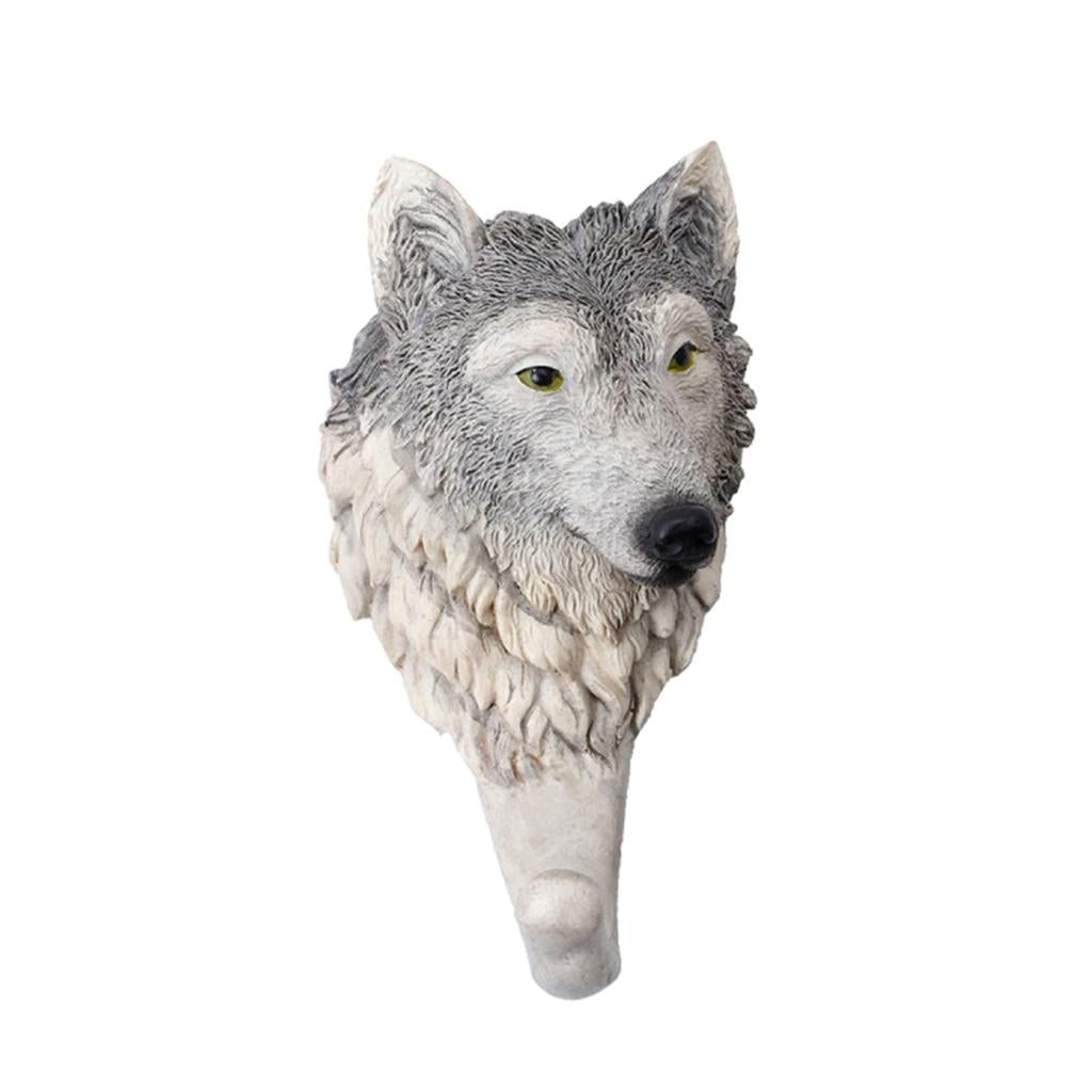 Resin Animal Hooks Antique Looking Various Designs 7.5x5.8x13.8cm Wolf
