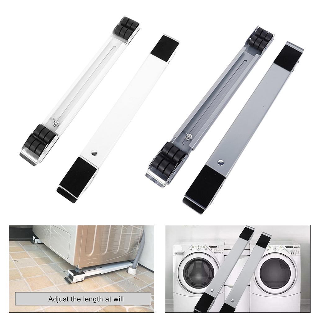 Removable Washing Machine Stand Mobile Base Bracket with 24 Wheels White