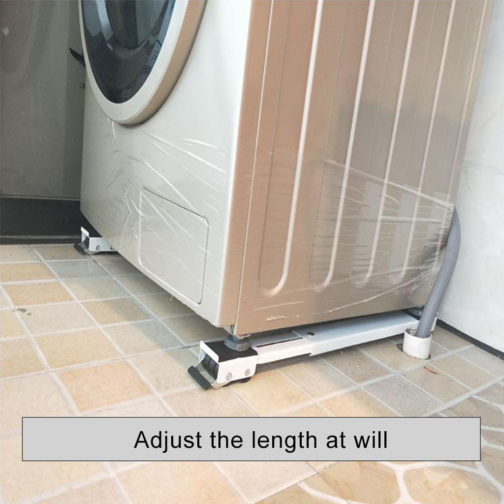 Removable Washing Machine Stand Mobile Base Bracket with 24 Wheels Silver