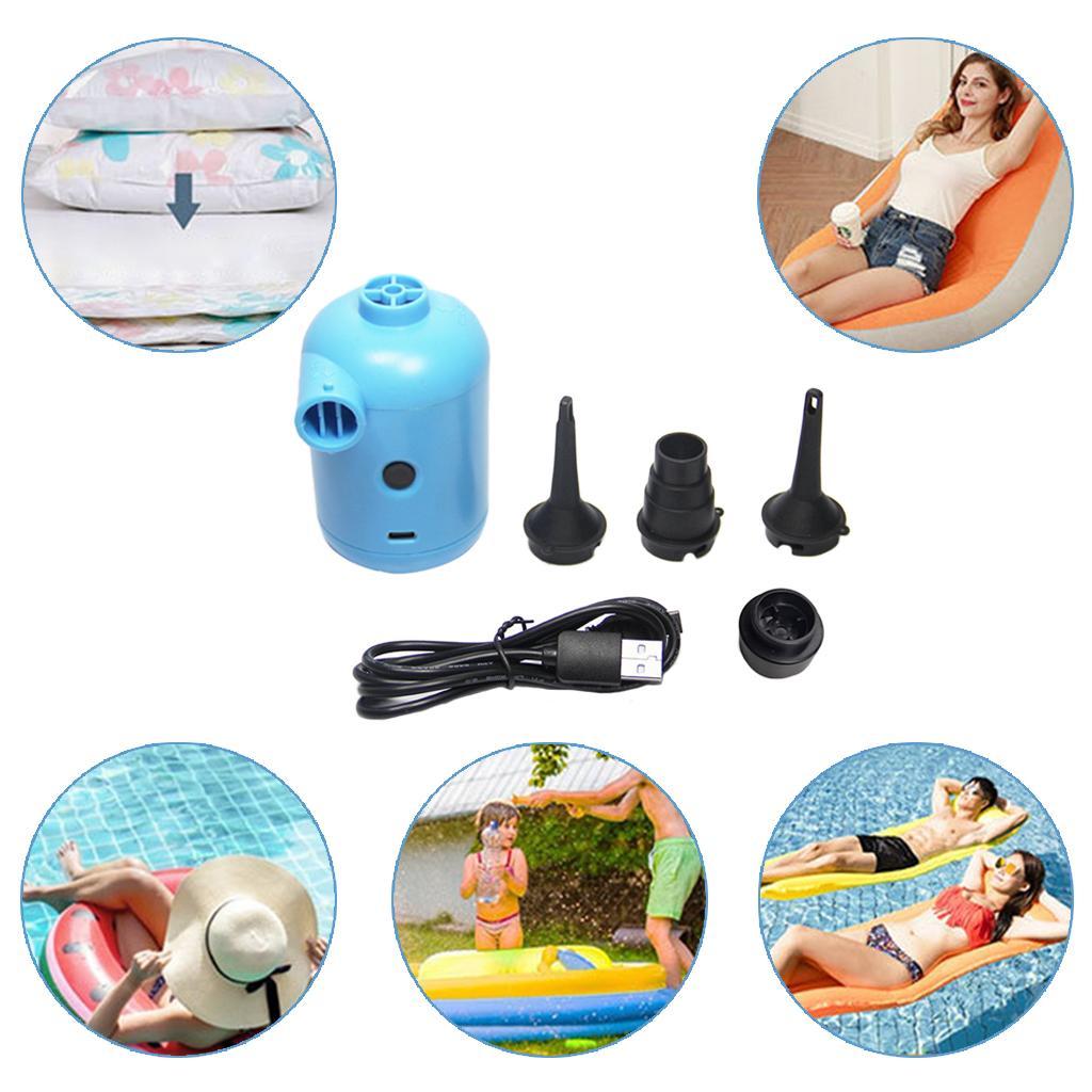 Tiny Air Pumps with 3 Nozzles for Air Mattress Swimming Ring Inflatable Raft