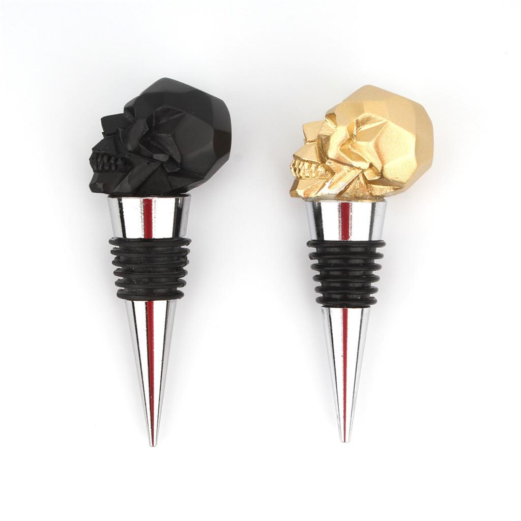 Creative Skull Head Champagne Wine Bottle Stopper Plug for Wedding Black