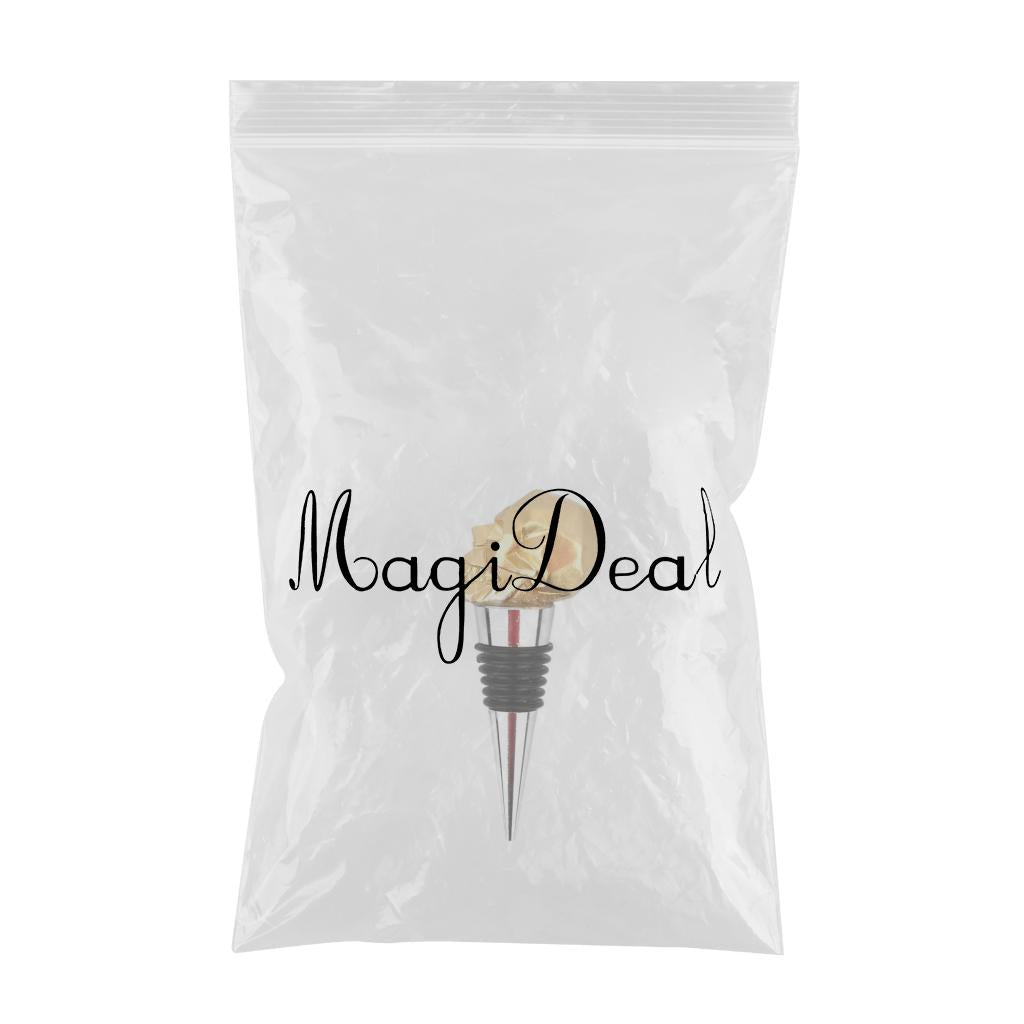 Creative Skull Head Champagne Wine Bottle Stopper Plug for Wedding Golden