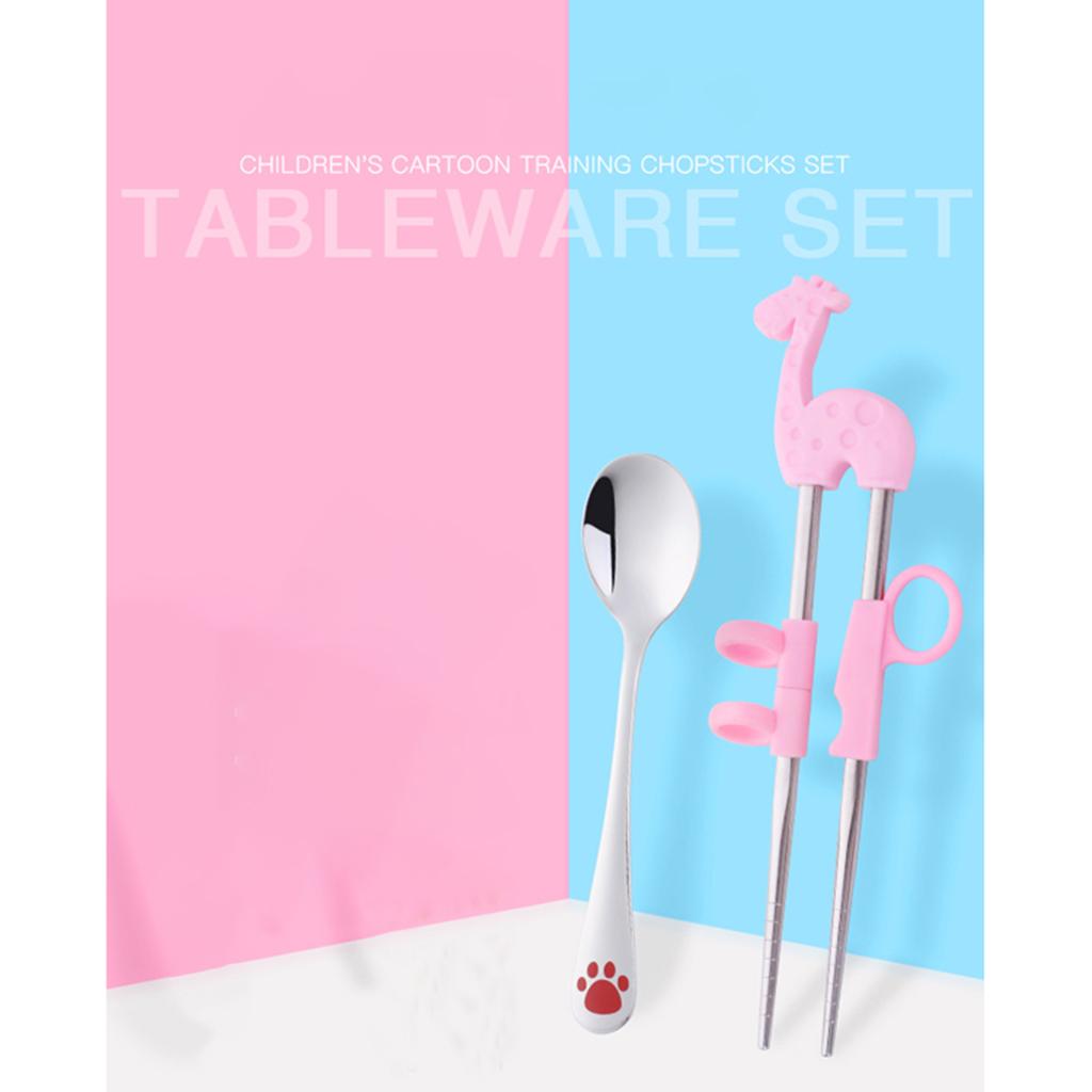 1Pair Children Kids Baby Chopsticks Learning Training B Green Elephant