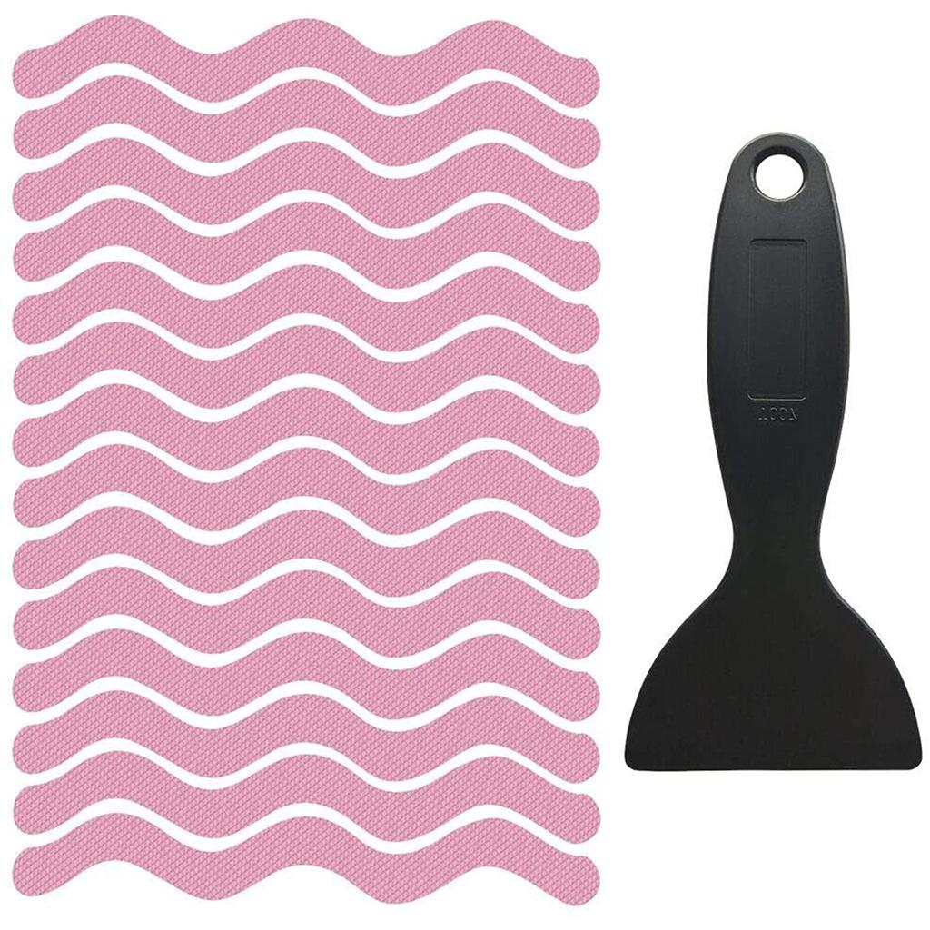 Set of 24 Anti Slip Bath Tape Shower Pad w/ Shovel for Stairs Outdoors Pink