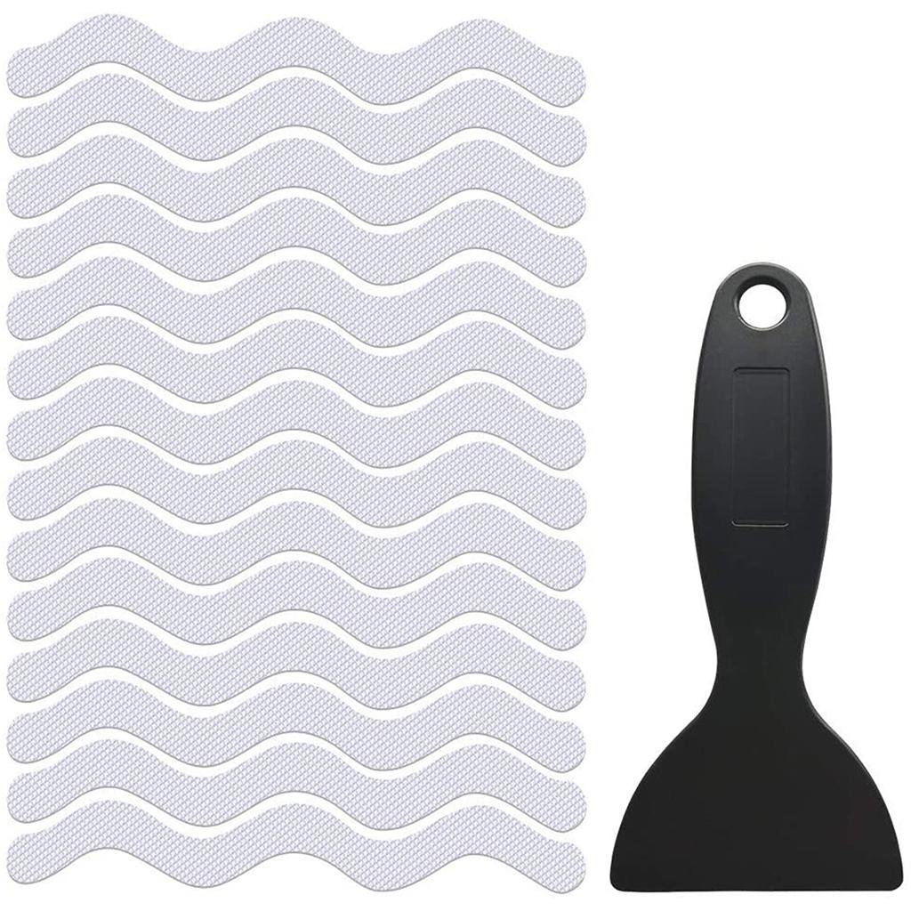 Set of 24 Anti Slip Bath Tape Shower Pad w/ Shovel for Stairs Outdoors Gray