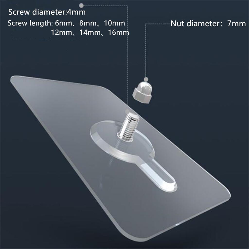 10Pcs Self Adhesive Hanging Nail Traceless Screw Wall Mounting Hook 8mm
