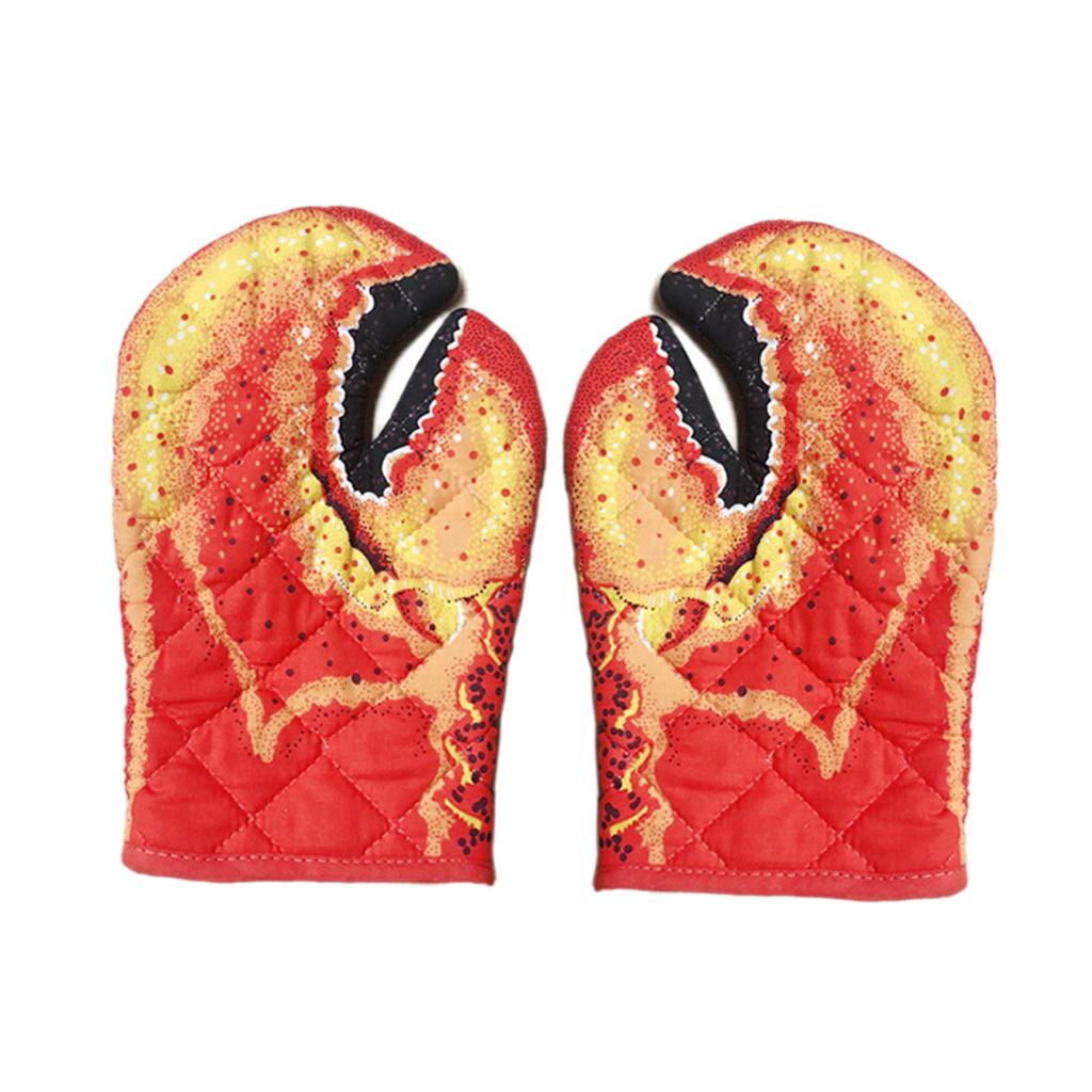 House Lobster Claw Oven Mitts Kitchen Gloves Grill & BBQ Cotton Lining