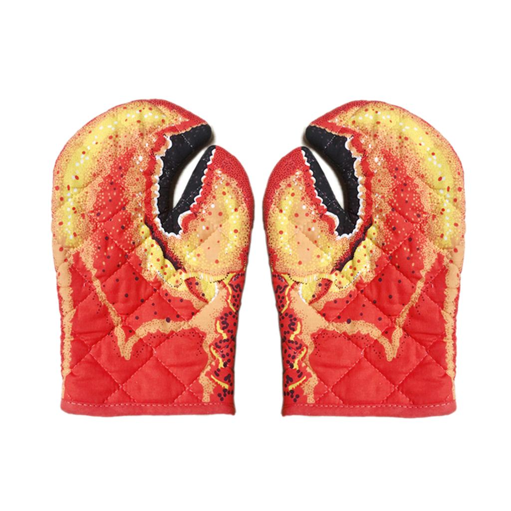 House Lobster Claw Oven Mitts Kitchen Gloves Grill & BBQ Cotton Lining