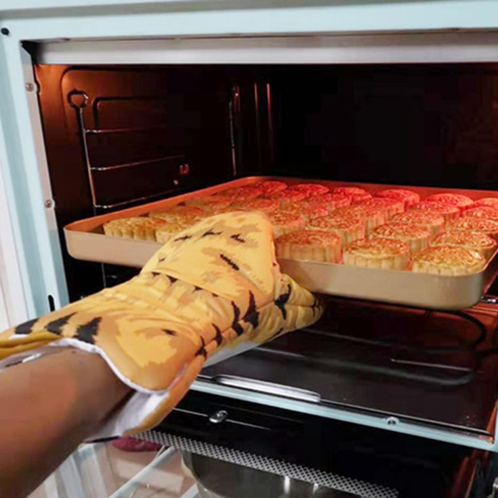 House Cat Paw Oven Mitts Thicken Heat Resistant for Oven Cooking Grill BBQ B