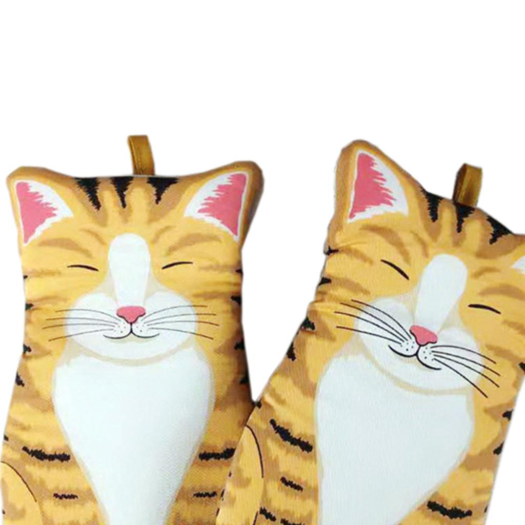 House Cat Paw Oven Mitts Thicken Heat Resistant for Oven Cooking Grill BBQ B