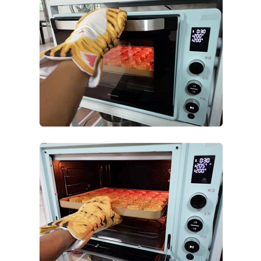 House Cat Paw Oven Mitts Thicken Heat Resistant for Oven Cooking Grill BBQ B