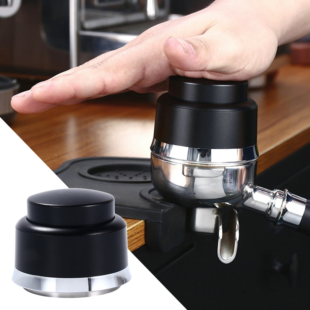 58mm Coffee Powder Distributor Leveler Tool Tamper Press Hammer Black