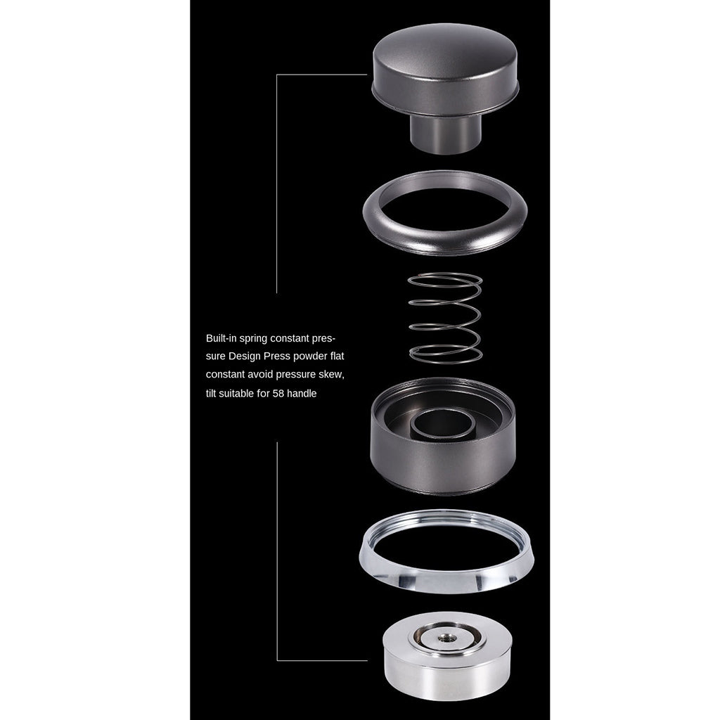 58mm Coffee Powder Distributor Leveler Tool Tamper Press Hammer Black