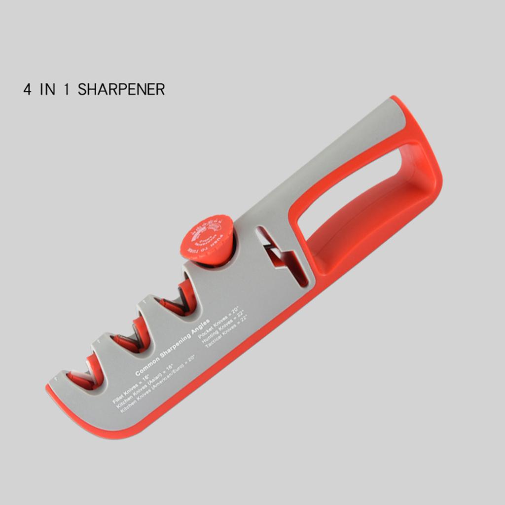 Kitchen Knife Sharpener Adjustable Scissor Knife Sharpening Tool Gray Red