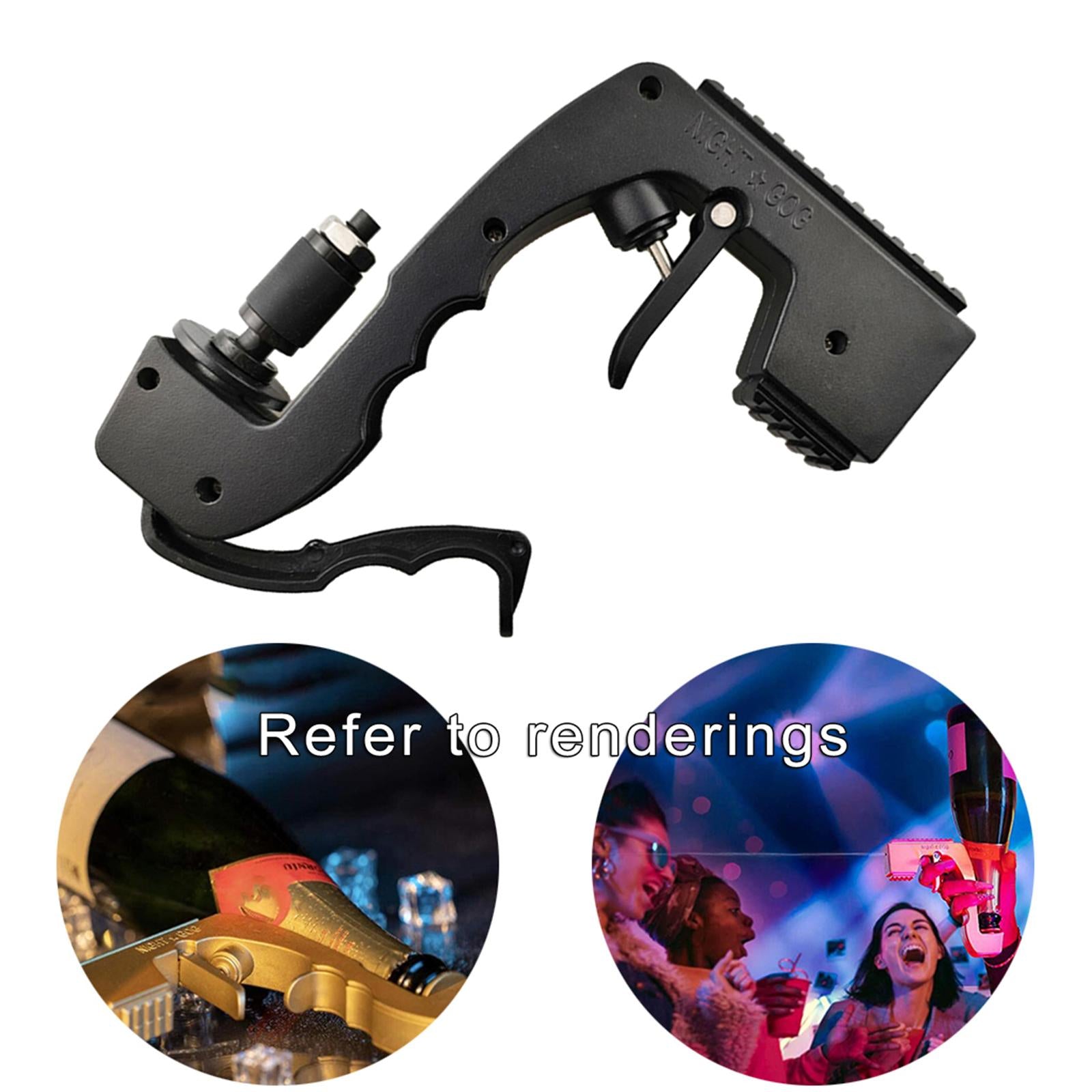 Alloy Champagne Sprayer Gun Dispenser Soda Bottle Beer Ejector Black