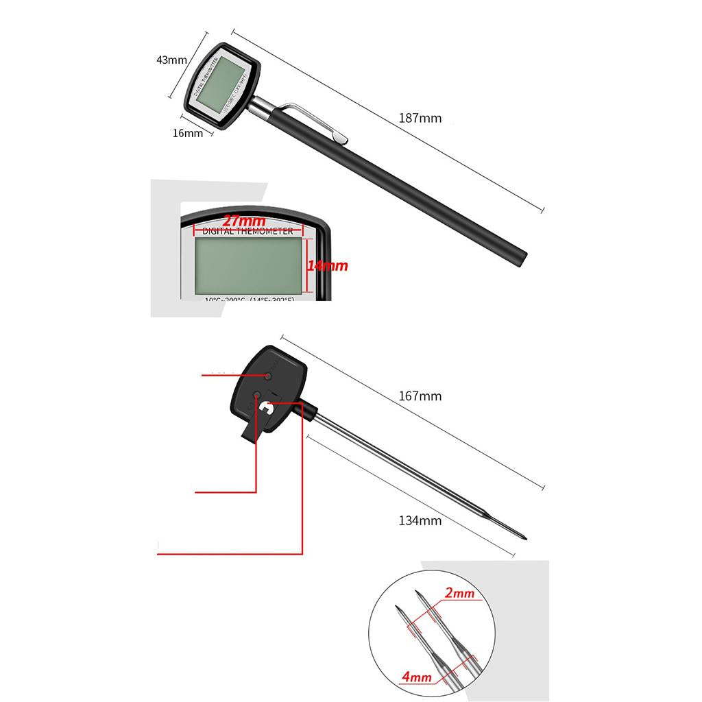 Meat Thermometer Fast & Precise for Kitchen Milk Temperature Roast Turkey