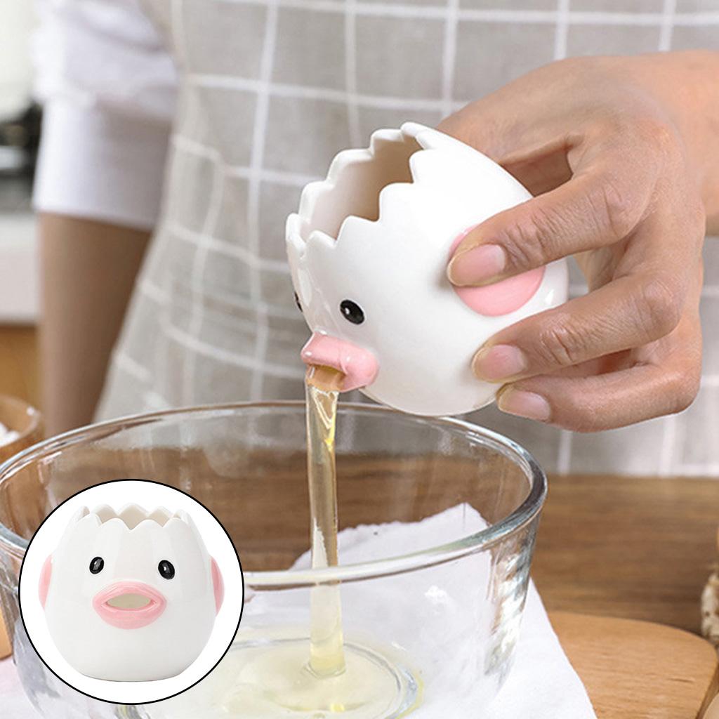 Lovely Cartoon Chicken Ceramic Egg White Yolk Dividers Kitchen Tool Pink