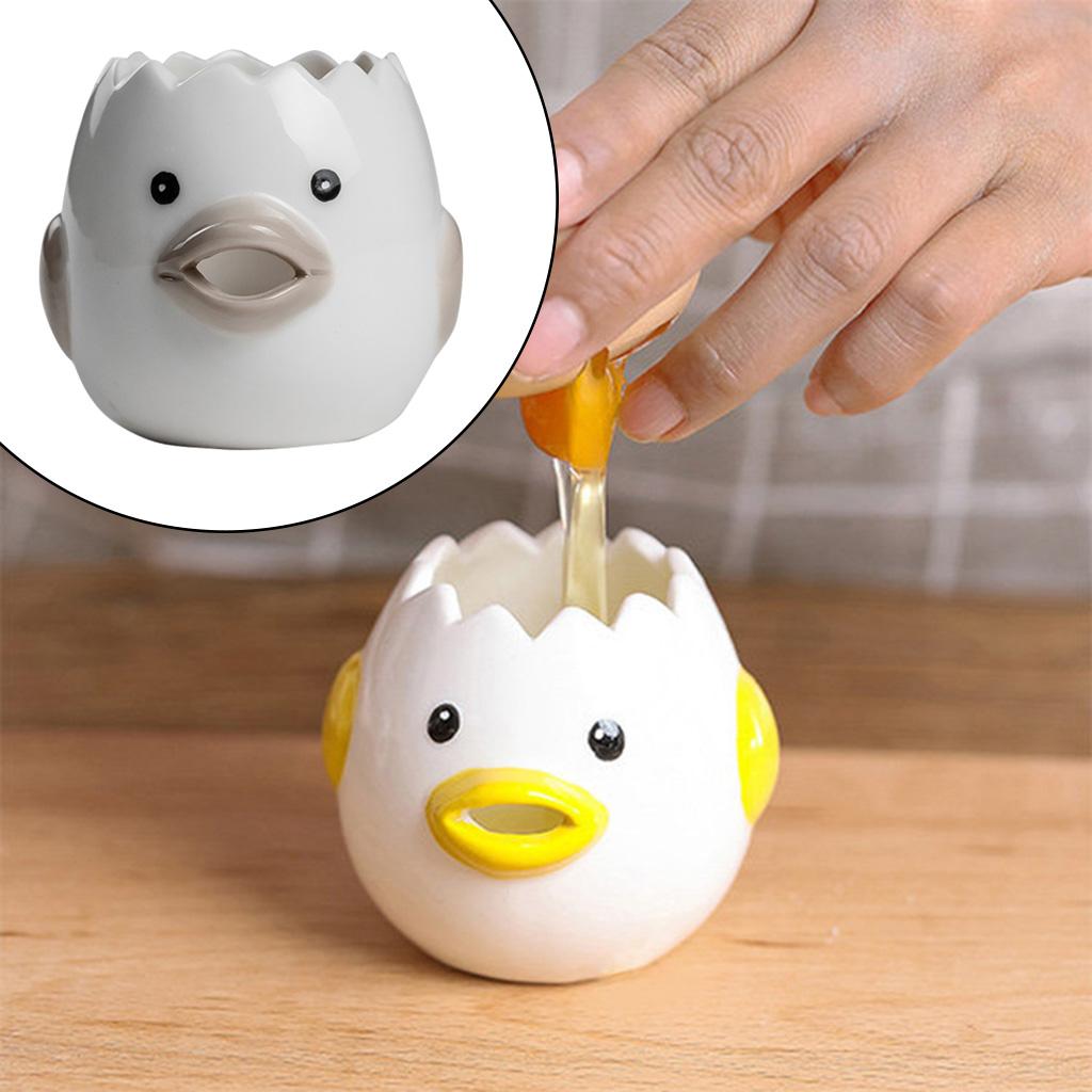 Lovely Cartoon Chicken Ceramic Egg White Yolk Dividers Kitchen Tool Grey