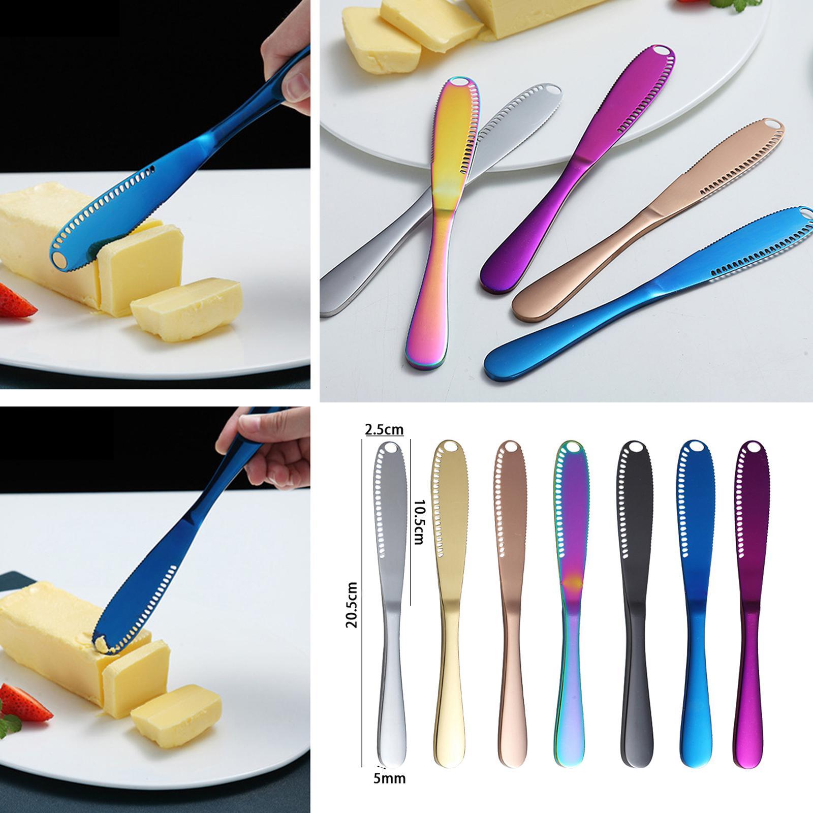 Stainless Steel Butter Knife Sandwich Spreader Grater Slicer Black