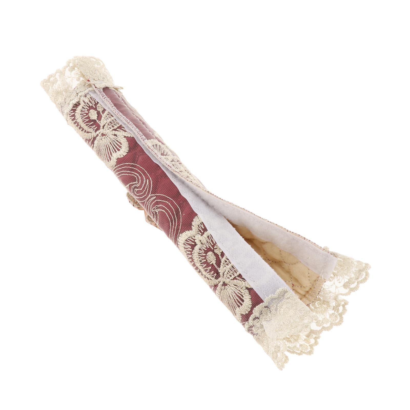 Refrigerator Door Handle Lace Covers Kitchen Appliance Handle Cover Wine Red