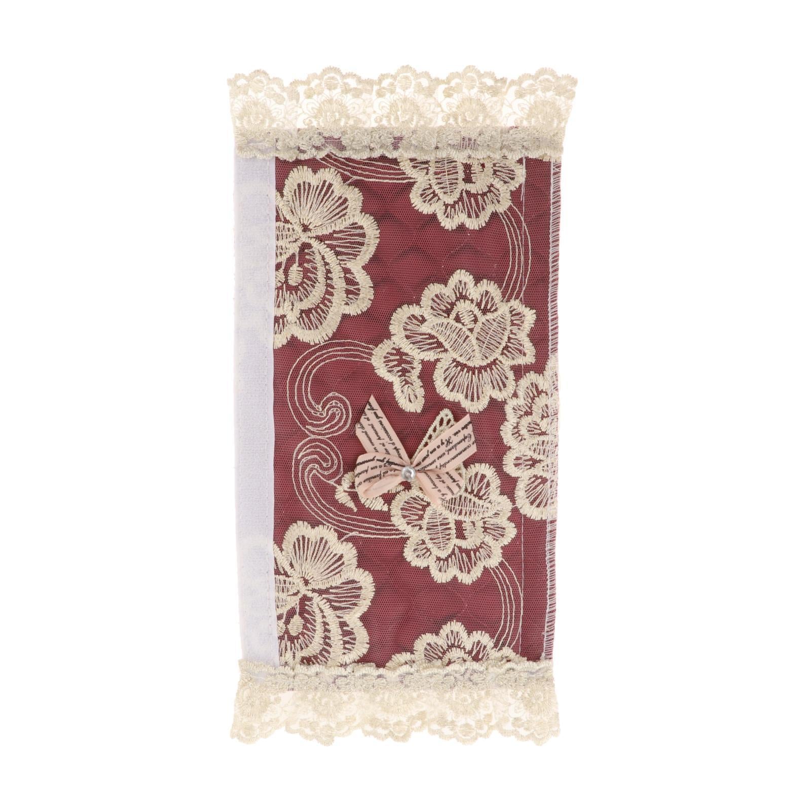 Refrigerator Door Handle Lace Covers Kitchen Appliance Handle Cover Wine Red