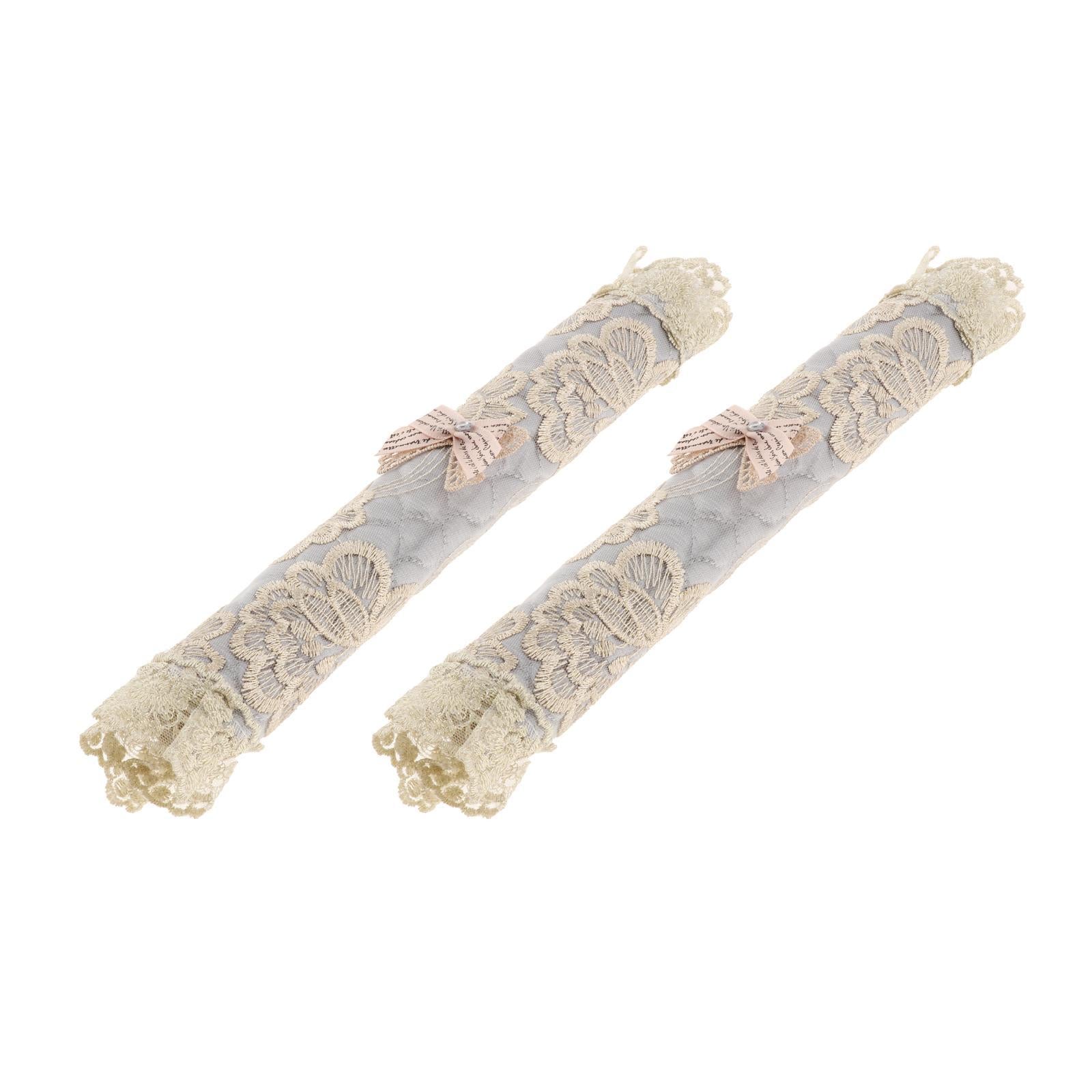 Refrigerator Door Handle Lace Covers Kitchen Appliance Handle Cover Silver